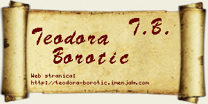 Teodora Borotić vizit kartica